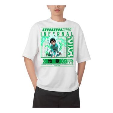 Imagem de Camiseta De Anime Estampa Exclusiva Rock Lee Oversized - Caux, Branco,