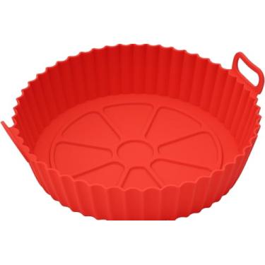 Imagem de Bandeja de Silicone para Air Fryer – Flexível, Reutilizável, Antiaderente e Resistente ao Calor | Acessório para Fritadeira Elétrica e Forno
