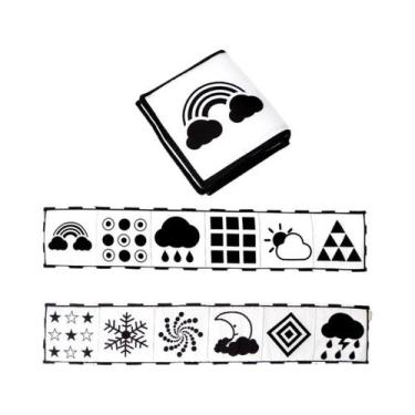 Imagem de Livros De Tecido Dobráveis Em Preto E Branco Para Bebês, Brinquedo Sen