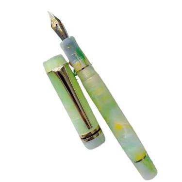 Imagem de DFAMIN Caneta-tinteiro acrílica limão ponta longa faca bonita mármore âmbar caneta de tinta escrita escritório negócios novo (26)