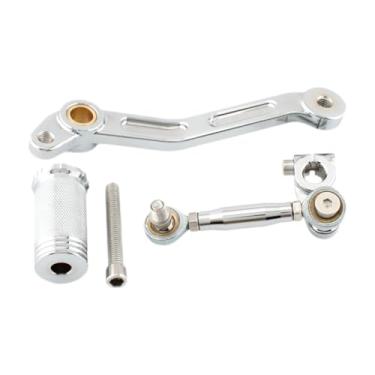 Imagem de UGPLM Kit de pedal de freio, alavanca de câmbio e pedal de mudança de marchas para motocicleta, acessórios de reposição em liga de alumínio, para V, Prata