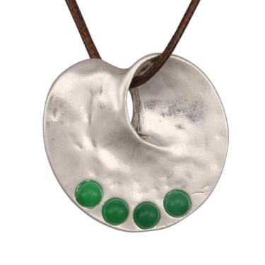 Imagem de Jeilwiy Colar de couro feminino descolado, gargantilha, cordão com pingente, joia estilo boho, Couro sintético, Sem Pedra Preciosa