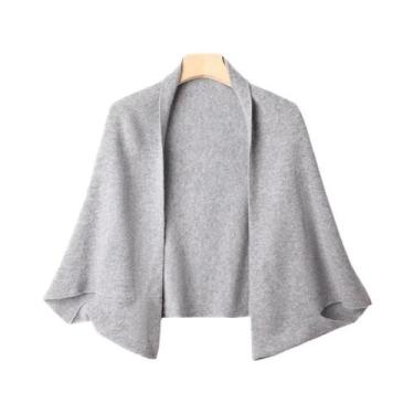 Imagem de Xale Cardigan De Lã Pura Macio E Quente Para Mulheres, Multifuncional,