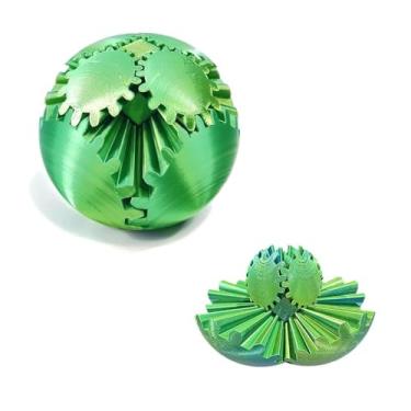 Imagem de Equipamento impresso em 3D, amarelo-verde, estatuetas colecionáveis, esfera esférica, brinquedos com várias deformações