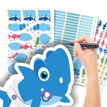 Imagem de Etiqueta Escolar Menino com TAG + Caneta (Baby Shark, Kit de Etiquetas)
