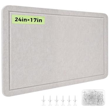 Imagem de Quadro de avisos, placa de feltro de 61 x 45 cm, quadro de avisos, quadro de cortiça alternativo para parede, quadro de visão autoadesivo, quadro de humor quadro de foto dobrável com 20 pinos (camelo)