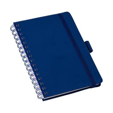 Imagem de Caderno Espiral Com Pauta Tipo Moleskine Wire-o Grande A5 14x21 80 Folhas Capa Dura (Azul com pauta)