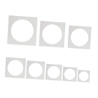 Imagem de Esquirla Conjunto de 8 estênceis para pintura, pequenos, fáceis de usar e reutilizáveis, ideais para decorar pisos de madeira, azulejos, placas de madeira e, Redondo
