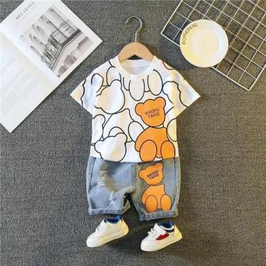 Imagem de Conjunto de Roupa Infantil Verão - Camiseta e Shorts de Desenho Animad
