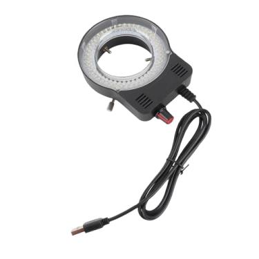 Imagem de Luz de Microscópio, Lâmpada Iluminadora de Anel de Luz de 144 LED Com Brilho Ajustável de 6500-7500 K 32000-36000LX, Lâmpada de Microscópio Alimentada por USB para
