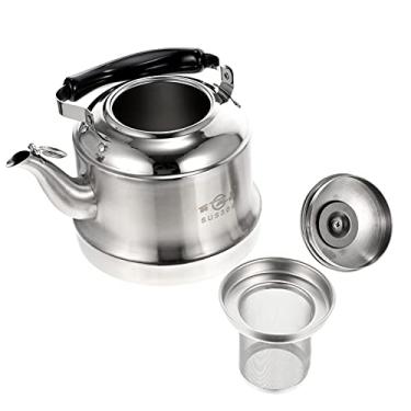 Imagem de Chaleira de assobio de aço inoxidável 2L com infusor de chá Chaleira de fundo Fogão Chaleira de chá Bule de assobio para todos os fogões Chaleira elétrica elétrica a gás