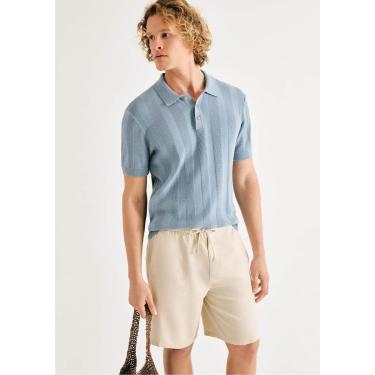 Imagem de Bermuda Masculina Reta Em Sarja Com Linho-Masculino