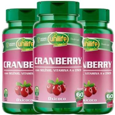 Imagem de Cranberry Suplemento Alimentar Vegano 60 cápsulas de 500mg Unilife Kit