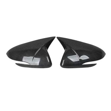 Imagem de Retrovisor do carro espelho lateral capa adesivo asa tampa da porta exterior caso guarnição de fibra de carbono Compatível com hyundai Accent Solaris I30 2017-2022(With Light Carbon)