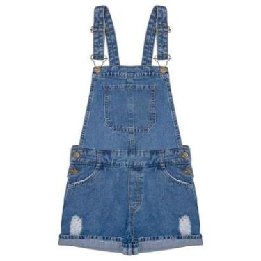 Imagem de Jardineira Juvenil Look Jeans Short Jeans - UNICA - 4-Feminino