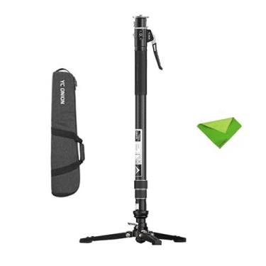 Imagem de YC Onion Pineta Pro Monopé de fibra de carbono com base de pedal, suporte de luz leve para monopé de viagem com placa de liberação rápida para câmeras Sony Canon, Nikon Fuji, DSLR, Gimbal e etc, carga