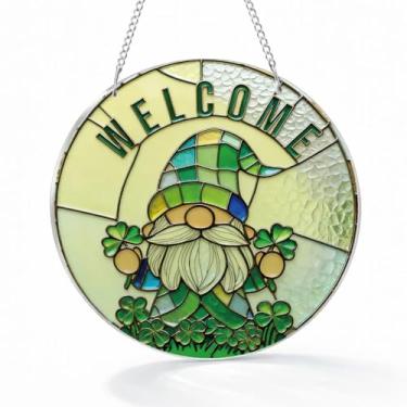 Imagem de Decoração de trevo do dia de São Patrício, enfeites de Natal para pendurar para decoração de árvores, decoração de casa irlandesa, pendurar na janela, presente religioso cristão para mulheres e homens