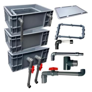 Imagem de MOONPAI Filtro superior para aquário, caixa de filtro gotejante, dispositivo de filtragem de lagos de peixes com suprimento de oxigênio, sistema de circulação de água, design antitransbordamento