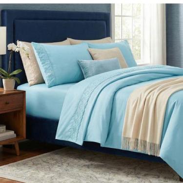 Imagem de Jogo de Lençol Queen 4 peças Micropercal 200 Fios Nobless - Bia Enxova