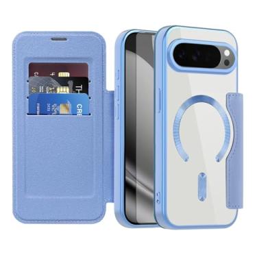 Imagem de Asuwish Capa de celular para Google Pixel 10 Pro XL carteira magnética com protetor de tela de vidro temperado flip porta-cartão de crédito bloqueio RFID acessórios para celular Pixel10 10Pro LX