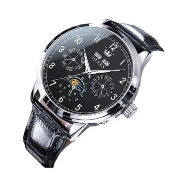 Imagem de Relógio Mecânico Automático De Luxo Masculino OLEVS 6698 Com Fase Luna