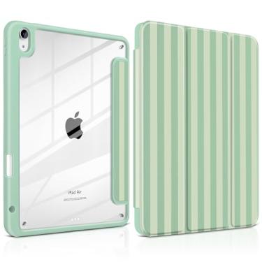 Imagem de Yebiseven Capa para iPad Air 11 polegadas M3 M2 2025 2024, iPad Air 5ª 4ª geração 10,9 polegadas 2022 2020 - [suporte de lápis embutido], traseira rígida transparente à prova de choque, suporte de
