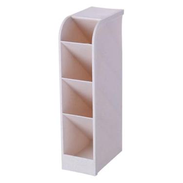 Imagem de Zerodis Caneta Inclinada, 4 Slots de Plástico para Inserção de Mesa, Porta-canetas, Organizador, Caixa de Armazenamento de Papelaria para Casa, Escola, Armazenamento, Borrachas Manuais, (Bege)