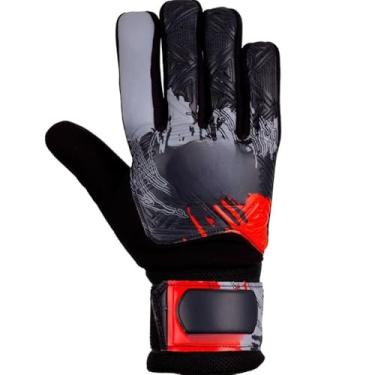 Imagem de Luva de Goleiro Adulto para Treino, Campo e Society | Resistente e Confortável | Aderência Máxima em Qualquer Superfície(Vermelho,10 (Médio))