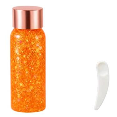 Imagem de Gel Glitter Infantil para Corpo e Cabelo, Pintura Facial em Gel, Maquiagem Brilhante para Festas e Carnaval (Laranja)