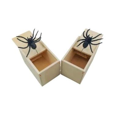 Imagem de Caixa De Surpresa De Aranha De Madeira Engraçada, Brinquedo De Qualida