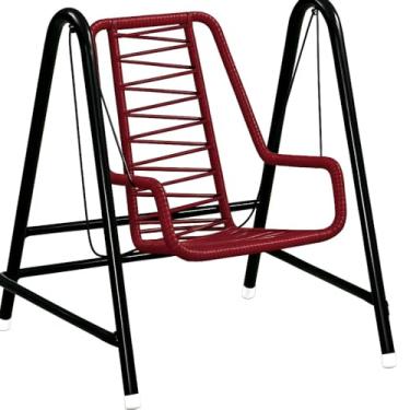 Imagem de Balanço Infantil Cadeirinha com Cordinha para Bebê Criança Varanda Área Jardim Confortável(Vermelho)
