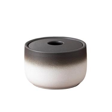 Imagem de Porta-cinzas Cinzeiro doméstico pequeno com tampa, à prova de vento, estilo chinês, em formato funil, ideal para escritório