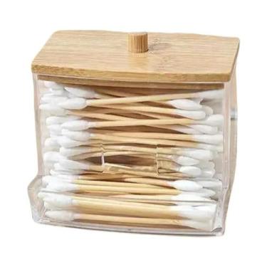 Imagem de Caixa Organizadora De Algodão E Discos Com Tampa Para Banheiro E Mater