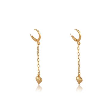 Imagem de Brinco Argolinha Coração Folheado Ouro 18k 1cm