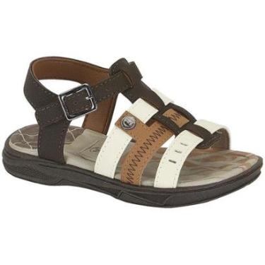 Imagem de Sandália Casual Molekinho Infantil Masculina 214074013958 Cafe/Branco Off/Caramelo 19-Masculino