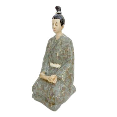 Imagem de Guerreiro De Porcelana Enfeite Decoração 22,5Cm