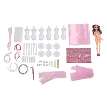Imagem de Pilipane Kit de fabricação de roupas de boneca, conjunto de brinquedos criativos para meninas, com 6 manequins, artesanato, sem necessidade de costura, pacote de material de roupas seguras e