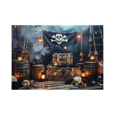 Imagem de Fundo Fotográfico De Poliéster Com Tema Pirata Adolescente Para Festas