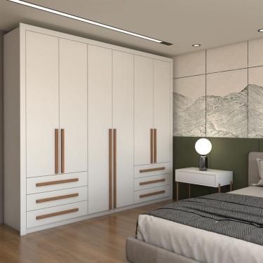 Imagem de Guarda-Roupa Casal Nobile Plus 6 Portas 6 Gavetas Branco - Panorama Móveis