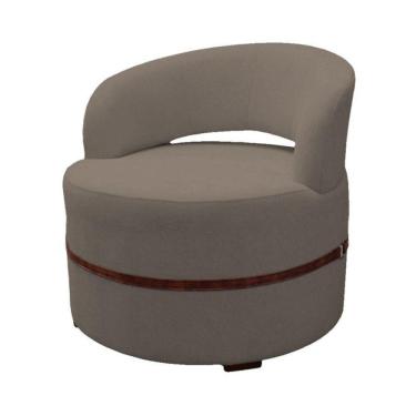 Imagem de Poltrona De ativa Luana Estofada Para Sala Em Linho Marrom