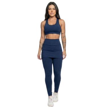 Imagem de Calça Legging Com Saia Vekyo Academia Tapa Bumbum Treino Suplex Moda Fitness Musculação-Feminino
