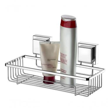 Imagem de Prateleira Banheiro Suporte Shampoo Ventosa Cromado 8050