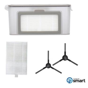Imagem de Kit reposição para Robô Aspirador KABUM! smart 100 - 1 Reservatório + 5 Filtros HEPA + 2 Escovas-Unissex