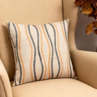 Imagem de Capa de almofada linho estampada tons amarelo 45x45cm - - CIA DAS ALMO