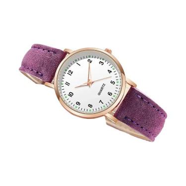 Imagem de Relógio Casual Feminino Com Cinto De Couro Retro Luminoso E Detalhes E