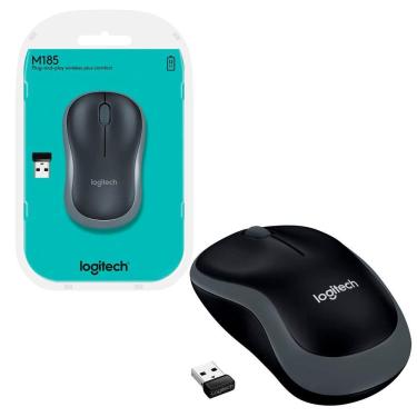 Imagem de Mouse Logitech M185 Wireless Cinza 1000Dpi 2.4Ghz