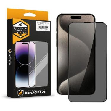 Imagem de Película Para Iphone 15 Pro Max - Defender Pro Privacidade - Preta - Gshield