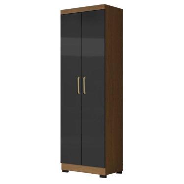 Imagem de Armário Multiuso 2 Portas 2000191 Atacama Grafite com Pés Preto - Aramóveis