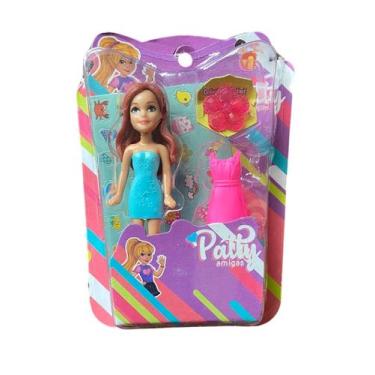 Imagem de Brinquedo Boneca Pequena Fashion Com Acessórios E Anel - Patty Amigas