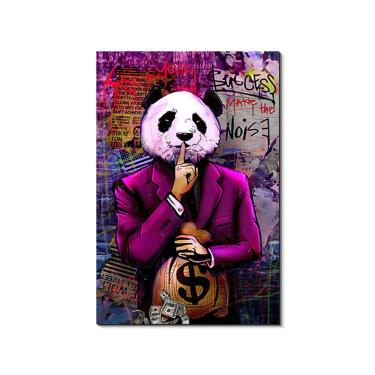 Imagem de Pôster em tela de pintura de parede Graffiti Panda 40x60cm